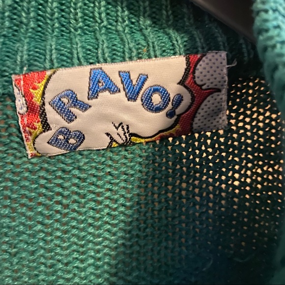 Bravo! Vintage Mega Button Distressed Sweater Size Large - Picture 4 of 7